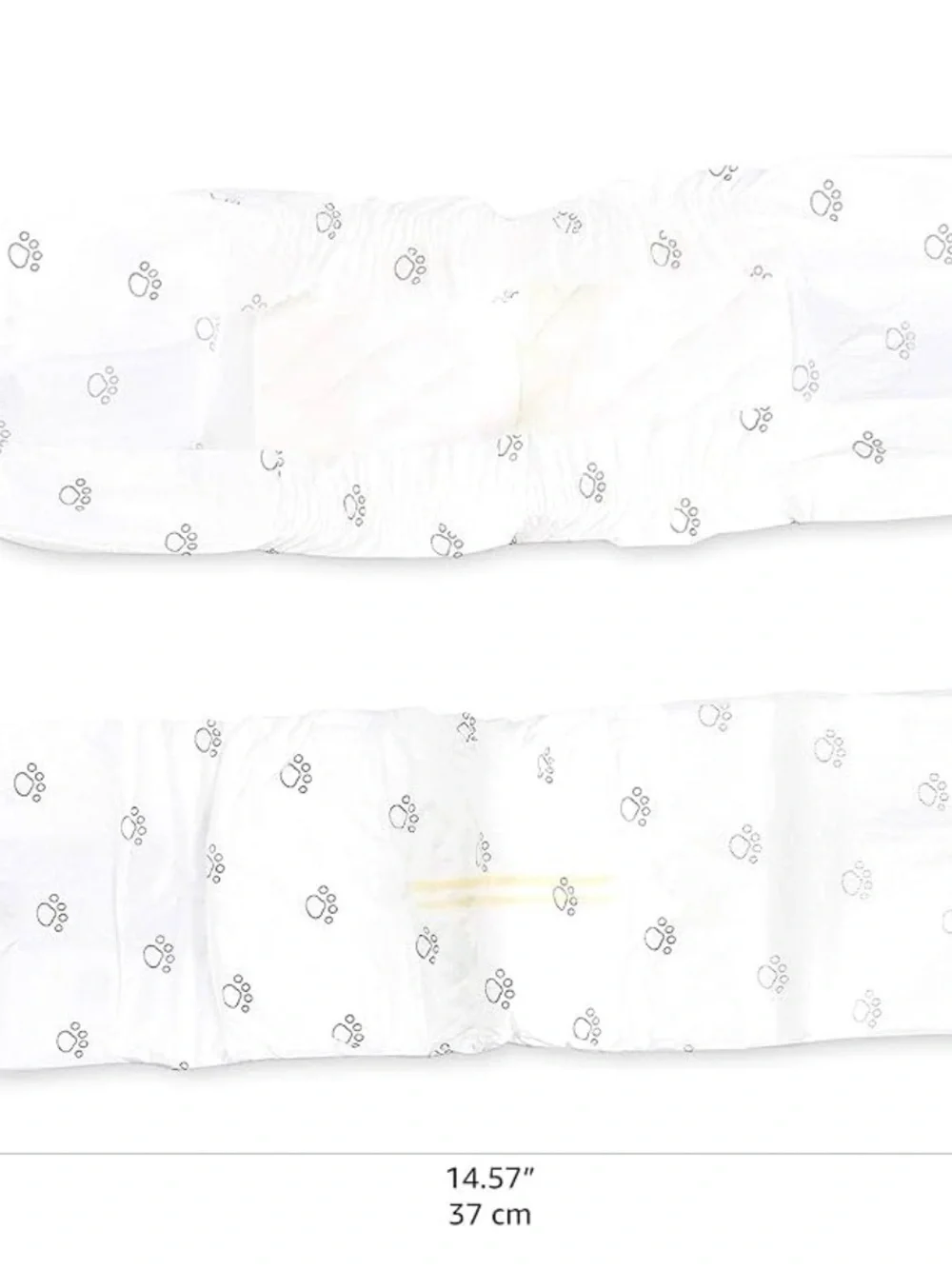 Male Dog Belly Band Wrap in White with Paw Print
